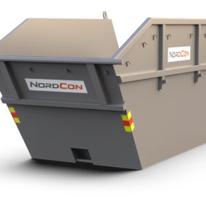 Bilde av en grå, åpen kombi container