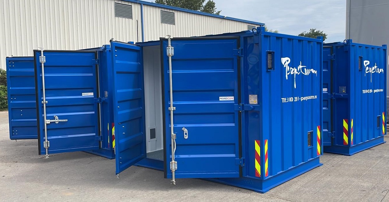 Bildet viser en miljøcontainer