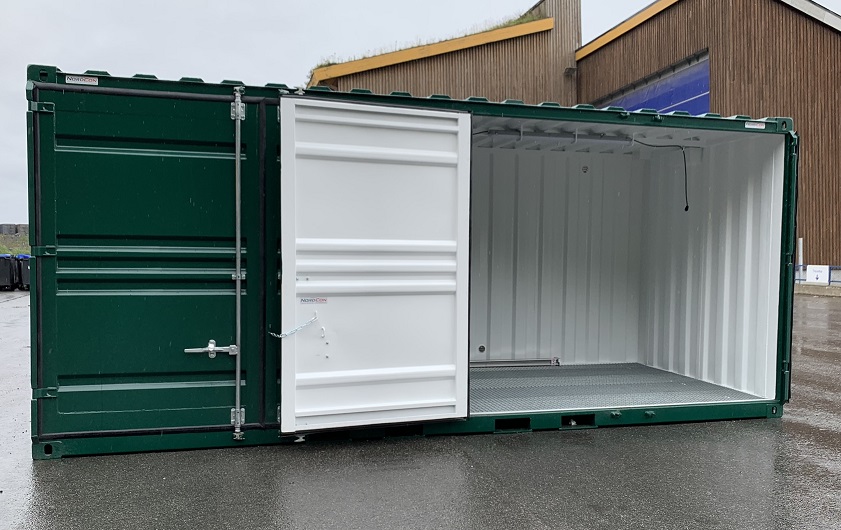 Bildet viser en miljøcontainer