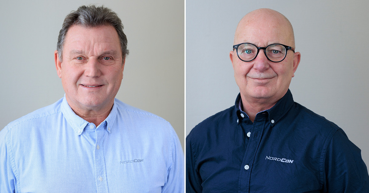 Portrettbilde av to ansatte, Jørn og Henning i Nordcon AS