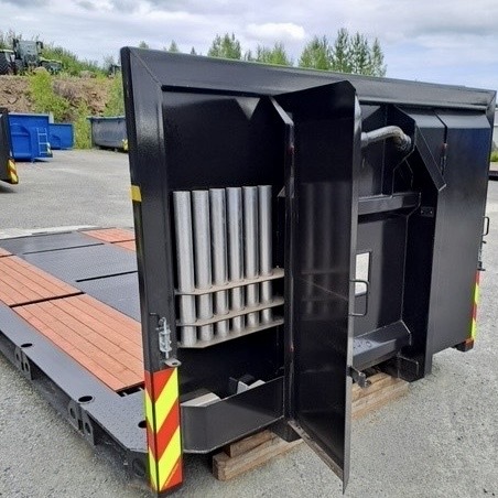 Maskinvrakcontainer med Alulemmar_2 – tillverkad av Nordcon